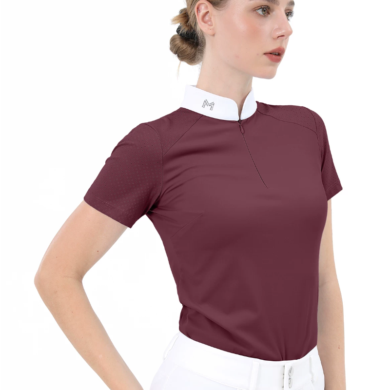 Polo Shirt Equestrian - 女性用プロフェッショナル半袖乗馬Tシャツポロシャツ乗馬服競技用トップス