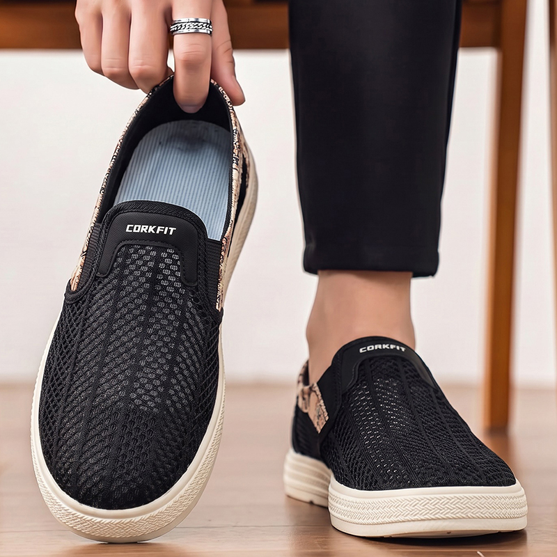 Outdoor Sports Leisure - 夏のメンズ穴あきメッシュスリッパ、通気性のあるアウトドアスポーツ＆レジャーシューズ、快適なつま先保護サンダルスリッパ