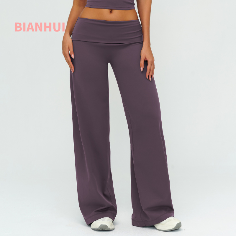 Outdoor Sport Leggings - BIANHUI レディースパンツスポーツウェア女性ジムルーズワイドレッグスリムフィットレギンス女性アウトドアランニングスポーツカジュアルパンツ