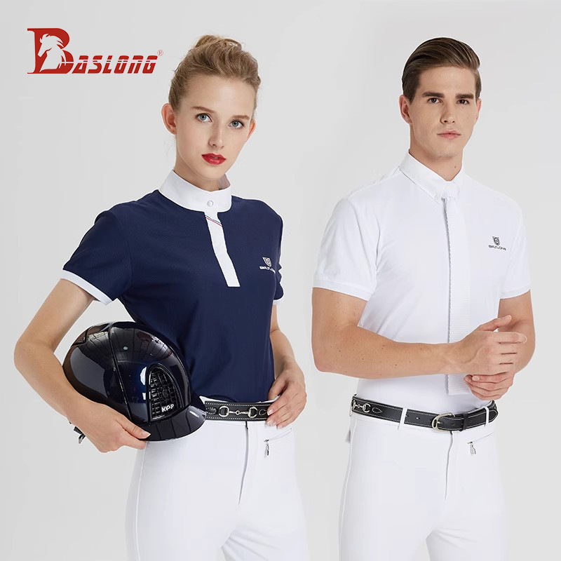 Polo Shirt Equestrian - 乗馬用Tシャツ ポロシャツ プロ仕様 乗馬用半袖シャツ 男女兼用 騎士服