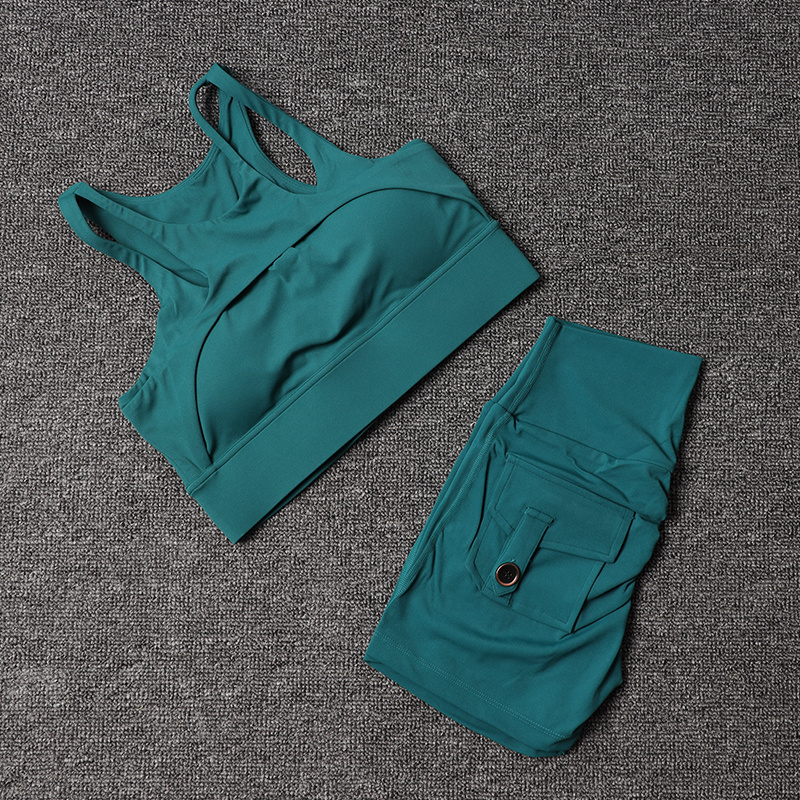 フィットネスショーツヨガセット女性のトラックスーツハイウエス - Outdoor Sport Leggings のレビューと価格
