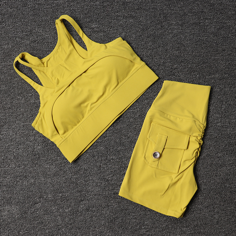 フィットネスショーツヨガセット女性のトラックスーツハイウエス - Outdoor Sport Leggings のレビューと価格