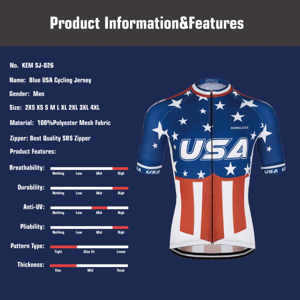 KEMALOCE バイクジャージ USA ネイビー インター - Outdoor Sport Usa のレビューと価格
