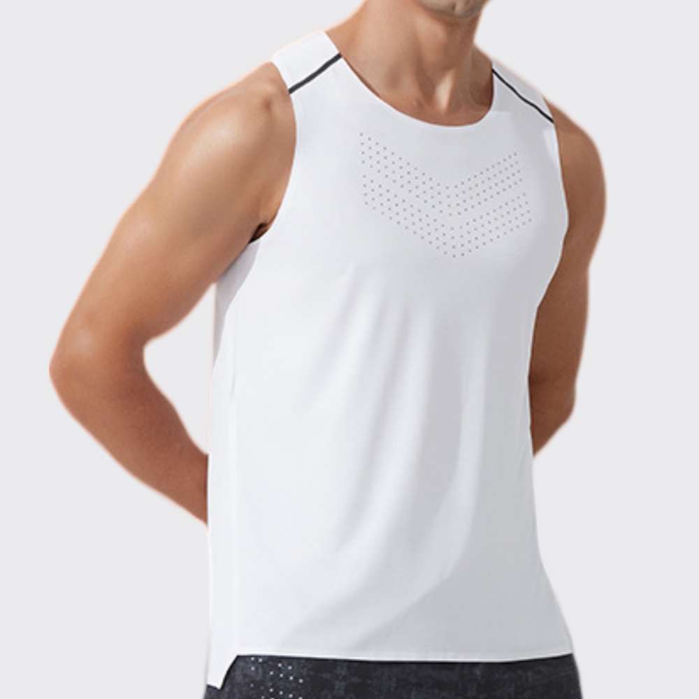 男性ジムベスト速乾性ランニングワークアウトノースリーブシャツ - Outdoor Sport Logo のレビューと価格