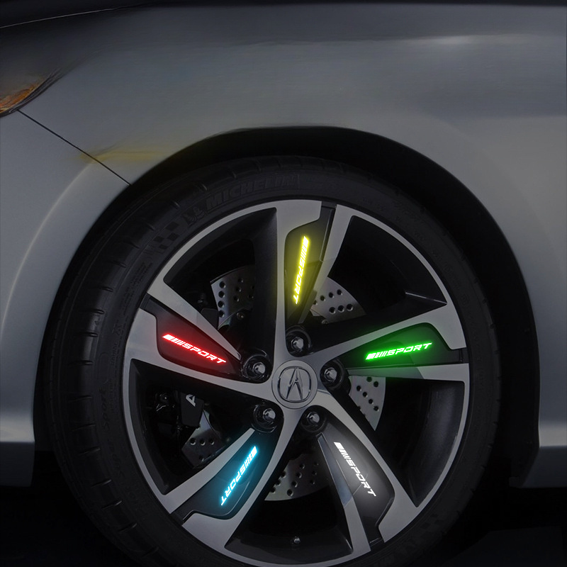 4 個ユニバーサル反射リムストライプステッカー、車のホイール - Outdoor Sport Logo のレビューと価格