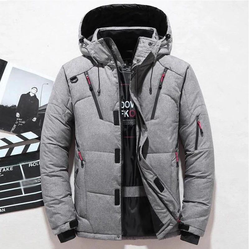 ダウンジャケット男性冬男性ホワイトダックダウンジャケットフー - Outdoor Sport Winter Jacket のレビューと価格