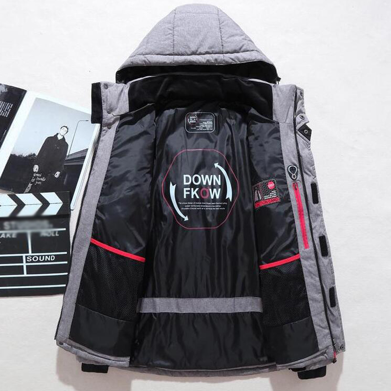 ダウンジャケット男性冬男性ホワイトダックダウンジャケットフー - Outdoor Sport Winter Jacket のレビューと価格