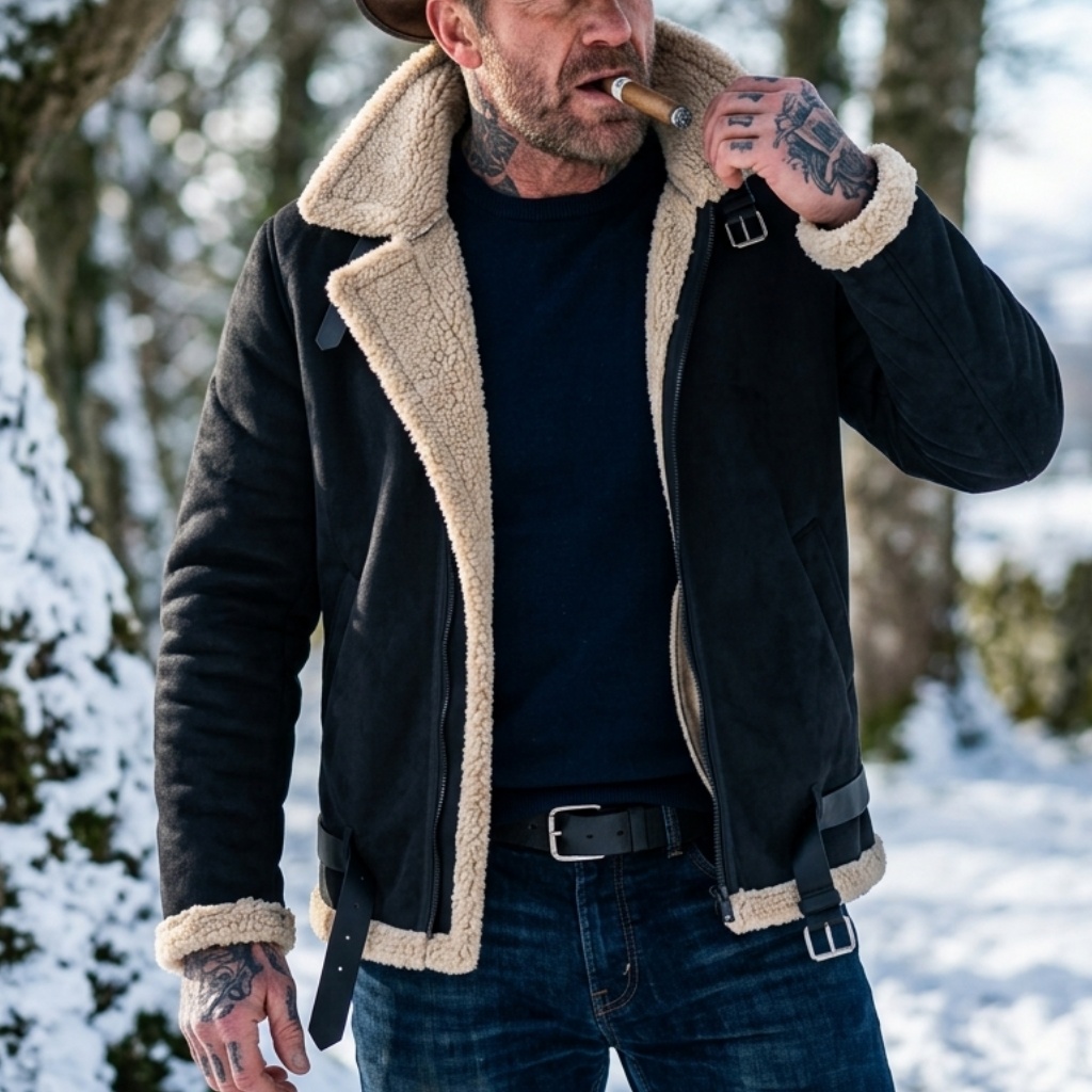 男性冬フェイクスエードジャケットフリース裏地付き暖かい豪華な - Outdoor Sport Winter Jacket のレビューと価格