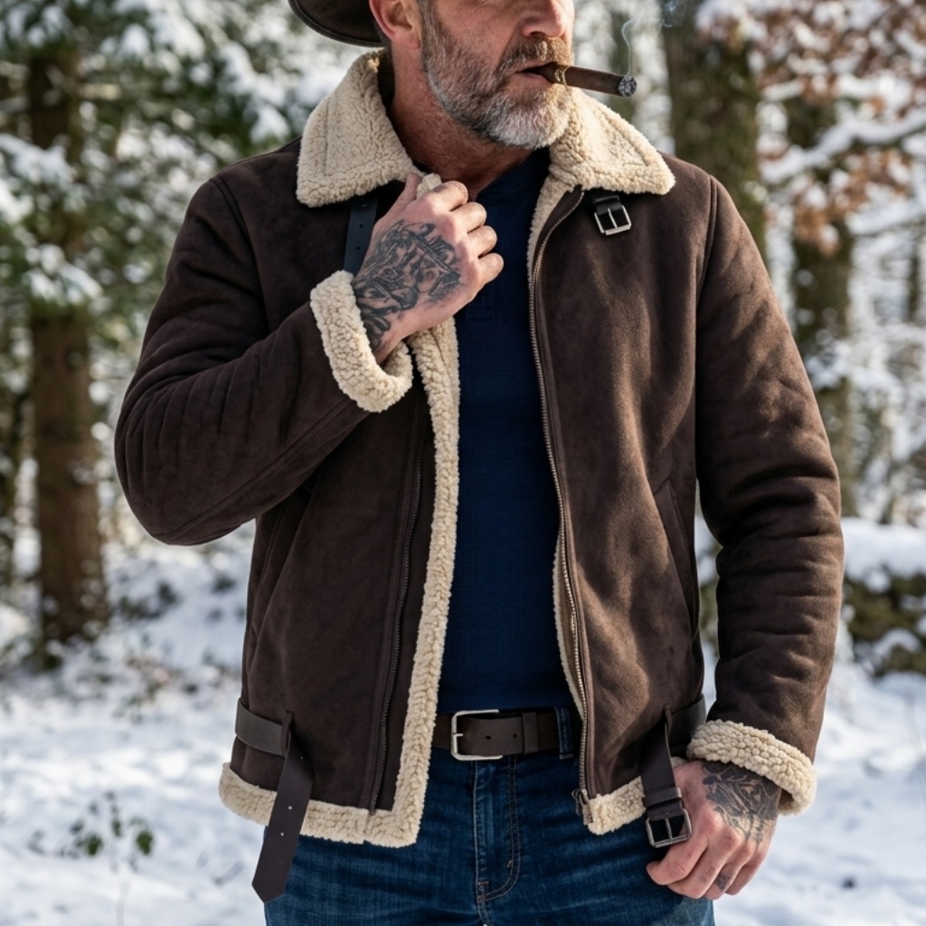 男性冬フェイクスエードジャケットフリース裏地付き暖かい豪華な - Outdoor Sport Winter Jacket のレビューと価格