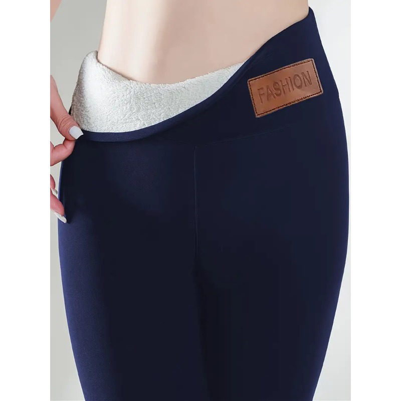 フリース裏地付きサーマルレギンス女性用冬用レザーラベルタイツ - Outdoor Sport Leggings のレビューと価格