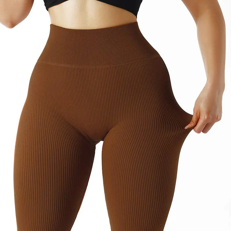 シームレスなハイウエストジムレギンス女性カジュアルスキニース - Outdoor Sport Leggings のレビューと価格