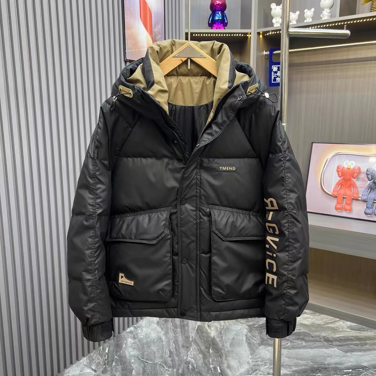 メンズホワイトフード付きジャケット,厚手,暖かい,防風,使い - Outdoor Sport Winter Jacket のレビューと価格