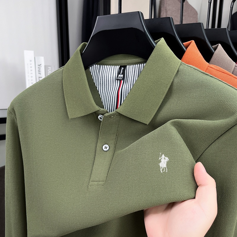 春と秋の新しいメンズブランドの美しい馬術刺繍デザインシンプル - Polo Shirt Equestrian のレビューと価格